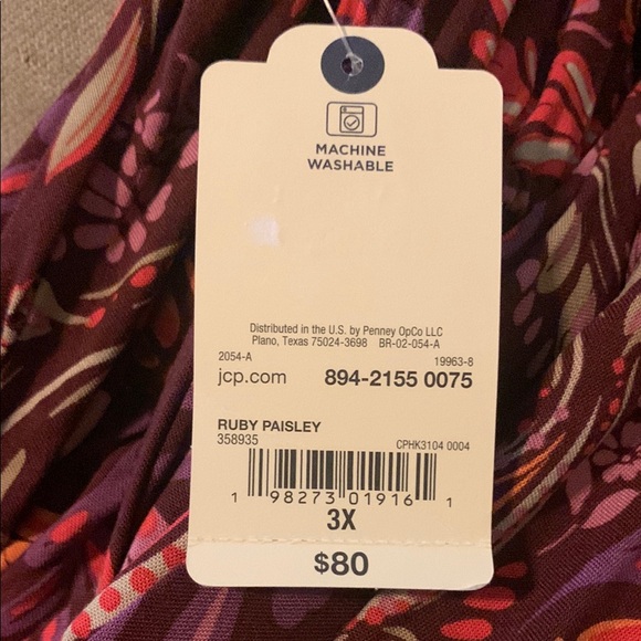 St Johns Bay NWT Lightweight Paisley Bohemian Print Dress - Picture 6 of 15